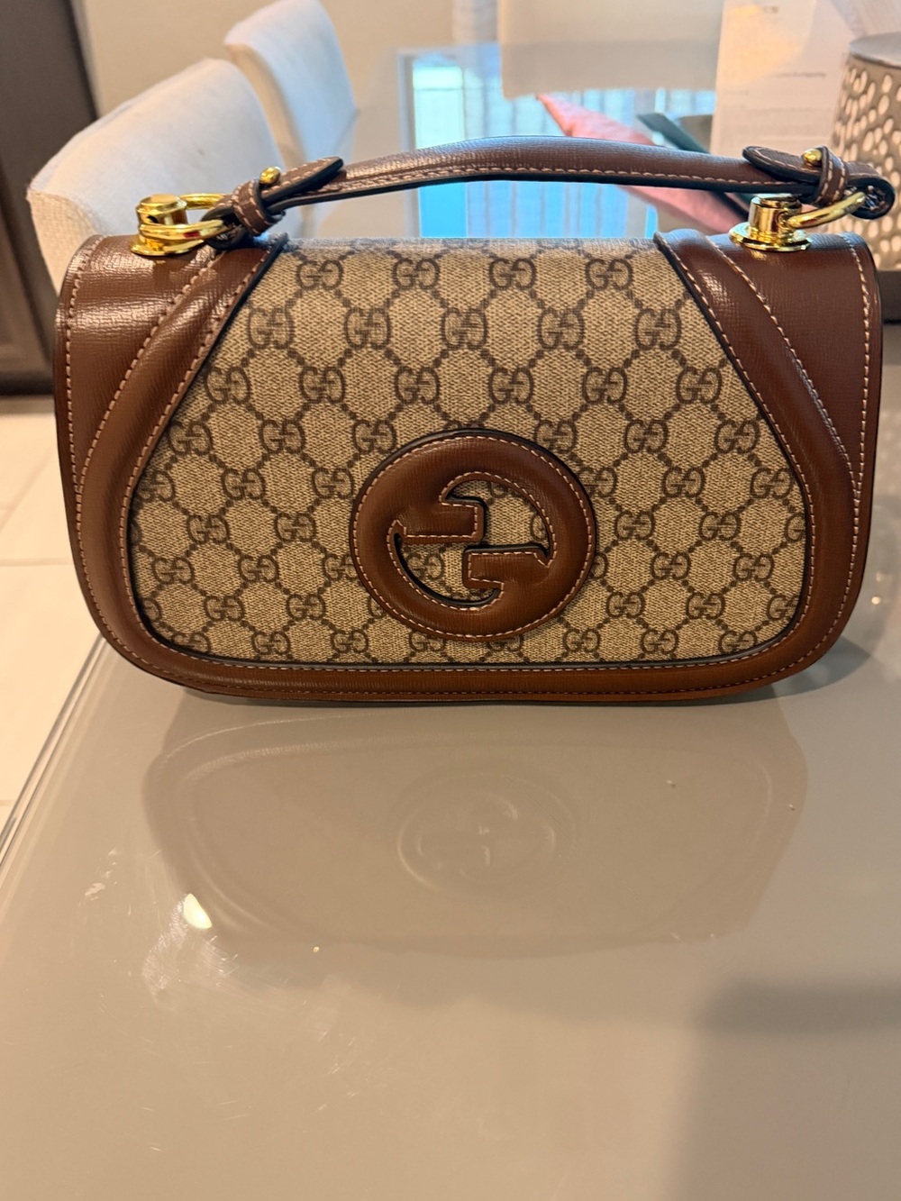 BrownCanvas Shoulder Bag with shoulder strap